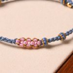 Buddha Stones Handmade Peach Blossom Protection Braided Rope Bracelet Bracelet BS 16