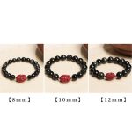 Buddha Stones Chinese Zodiac Natal Buddha Natural Black Obsidian Cinnabar Purification Bracelet Bracelet BS 32