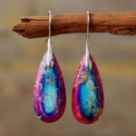 Buddha Stones Emperor Stone Crystal Happiness Earrings Earrings BS Purple Emperor Stone