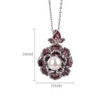 Buddha Stones 999 Sterling Silver Peony Flower Pearl Healing Necklace Pendant Necklaces & Pendants BS 5