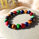Buddha Stones Tiger Eye Resolve Courage Bracelet Bracelet BS 0.39 in (10 mm)
