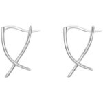 Buddha Stones Geometric Cross Design Luck Hoop Earrings Earrings BS 6