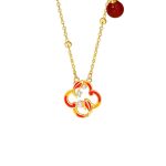 Buddha Stones 925 Sterling Silver Four Leaf Clover Koi Fish Red Agate Pearl Wealth Bracelet Necklace Pendant Earrings Set Bracelet Necklaces & Pendants BS 7