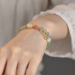 Buddha Stones 925 Sterling Silver Hetian Jade Gourd Lotus Abundance Luck Bracelet Bracelet BS 7
