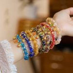 Buddha Stones Gold Swallowing Beast Copper Coin Good Luck Charm Liuli Glass Bead Fortune Bracelet Bracelet BS 1