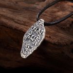 Buddha Stones Tibetan 925 Sterling Silver Om Mani Padme Hum Dorje Vajra Engraved Strength Necklace Pendant Necklaces & Pendants BS Om Mani Padme Hum(Love♥Focus)