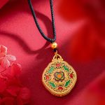 Buddha Stones Flower Love Heart Copper Wealth Necklace Pendant Necklaces & Pendants BS 1