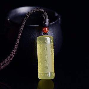 Buddha Stones Heart Sutra Citrine Happiness Strength Necklace Pendant Necklaces & Pendants BS Shurangama Mantra