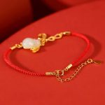 Buddha Stones 925 Sterling Silver Year of the Rabbit Hetian White Jade Luck Blessing Red String Bracelet Bracelet BS 4