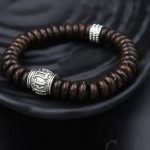 Buddha Stones Natural Tibetan Coconut Shell Om Mani Padme Hum Positive Bracelet Bracelet BS 22
