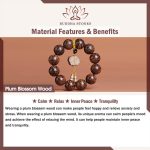 Buddha Stones Plum Blossom Wood Inner Peace Bracelet Bracelet BS 11