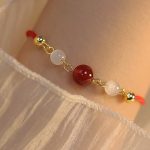 Buddha Stones Red Agate Cat Eye Braided String Confidence Bracelet Bracelet BS 4