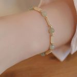 Buddha Stones Tridacna Stone Red Agate Hetian Jade Blessing Bracelet Bracelet BS 3