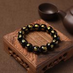 Buddha Stones Tibet White Crystal Black Onyx Om Mani Padme Hum Meditation Bracelet Bracelet BS 23