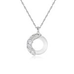 Buddha Stones Natural White Jade Koi Lucky Necklace Necklace BS 4