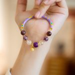 Buddha Stones Purple Phantom Purple Jade Scripture Citrine Love Wisdom Bracelet Bangle Bracelet Bangle BS 3