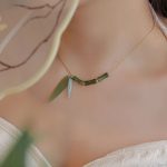Buddha Stones Bamboo Leaf Jade Design Wealth Necklace Pendant Necklaces & Pendants BS 7