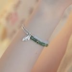Buddha Stones 925 Sterling Silver Peridot Bamboo Pattern Luck Bracelet Bracelet BS 10