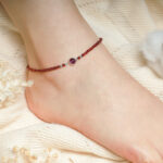 Buddhastoneshop Garnet Amethyst Purification Calm Anklet