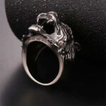 Buddha Stones Men's Animal Tiger Head Titanium Steel Balance Calm Punk Rock Biker Ring Ring BS 5