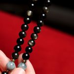 Buddha Stones 108 Mala Beads Gold Sheen Obsidian Tiger Eye Eagle's Eye Stone Wealth Bracelet Mala Bracelet BS 6