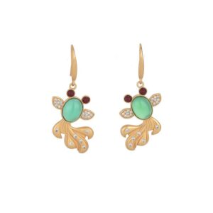 Buddha Stones FengShui Jade Koi Fortune Earrings Earrings BS Jade