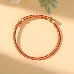 Buddha Stones Colorful Rope Zongzi Pattern Luck Handmade Child Adult Bracelet Bracelet BS Golden Red Rope(Wrist Circumference 12-20cm)