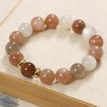 Buddha Stones Natural Sun Stone Gold Sandstone Wealth Positive Bracelet Bracelet BS 5