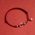 Buddha Stones 925 Sterling Silver Lucky Fortune Peace Joy Lotus Peace Buckle Red String Bracelet Bracelet BS Dark Red(Wrist Circumference 15-18cm) Lotus