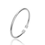 Buddha Stones Heart Sutra Engraved Swastika Pattern Luck White Copper Bracelet Bangle Bracelet Bangle BS 6