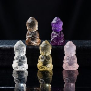 Buddha Stones Various Crystal Amethyst Pink Crystal White Crystal Citrine Buddha Carved Spiritual Healing Necklace Pendant Decoration Necklaces & Pendants BS main