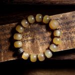 Buddha Stones Handmade Tibetan Sheep Horn Om Mani Padme Hum Auspiciousness Bracelet Bracelet BS 2