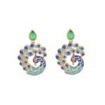 Buddha Stones Natural White Peacock Green Agate Fortune Earrings Earrings BS Green Agate&Chalcedony