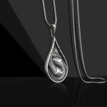 Buddha Stones Double Lucky Koi Fish Prosperity Pure Tin Water Drop Pattern Necklace Pendant Necklaces & Pendants BS 1