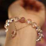 Buddha Stones Natural Silver Sheen Obsidian Pink Crystal White Crystal Protection Yin Yang Color Couple Bracelet Bracelet BS 8mm White Crystal&Pink Crystal