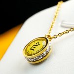 Buddha Stones Tibetan Yellow God Of Wealth Green Tara Buddha Serenity Titanium Steel Necklace Pendant Necklaces & Pendants BS 1