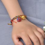 Buddha Stones Colorful Rope Luck Handmade Zongzi Golden Ball Charm Bracelet Bracelet BS 8