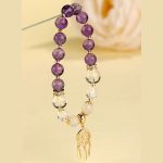 Buddha Stones Green Strawberry Quartz Amethyst Crystal Dreamcatcher Healing Bracelet 5
