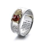 Buddha Stones Red Agate PiXiu Wealth Ring Rings BS 1