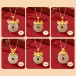 Buddha Stones 925 Sterling Silver Hetian Jade Chinese Zodiac Year of the Dragon Red Agate Luck Protection Necklace Pendant Necklaces & Pendants BS 22