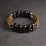 Buddha Stones Tibetan Ebony Wood Copper Balance Double Layer Bracelet Bracelet BS 1