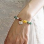 Buddha Stones Jade Sea shell Ruyi Lock Luck Bracelet Bracelet BS 5