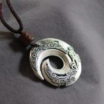 Buddha Stones One's Luck Improves Design Pattern Copper Luck Necklace Pendant Necklaces & Pendants BS 1