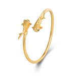 Buddha Stones Double Koi Fish Copper Prosperity Wealth Bracelet Bracelet Bangle BS 4
