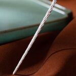 Buddha Stones 925 Sterling Silver Hetian White Jade Flower Blessing Hairpin Decorations BS 15