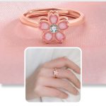 Buddha Stones 925 Sterling Silver Cherry Blossom Blessing Chain Bracelet Rotatable Ring Bracelet BS 20