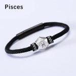 Buddha Stones 999 Sterling Silver 12 Constellations of the Zodiac Protection Handmade String Bracelet Bracelet BS Pisces 19CM