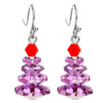 Buddha Stones Various Crystals Christmas Tree Amethyst Peace Healing Drop Earrings Earrings BS Purple