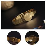 Buddha Stones Yin Yang Lotus Om Mani Padme Hum Mantra Titanium Steel Harmony Bracelet Bangle Bracelet Bangle BS 13