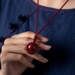 Buddha Stones Cinnabar Om Mani Padme Hum PiXiu Blessing Lucky Bead Necklace Pendant Necklaces & Pendants BS 6